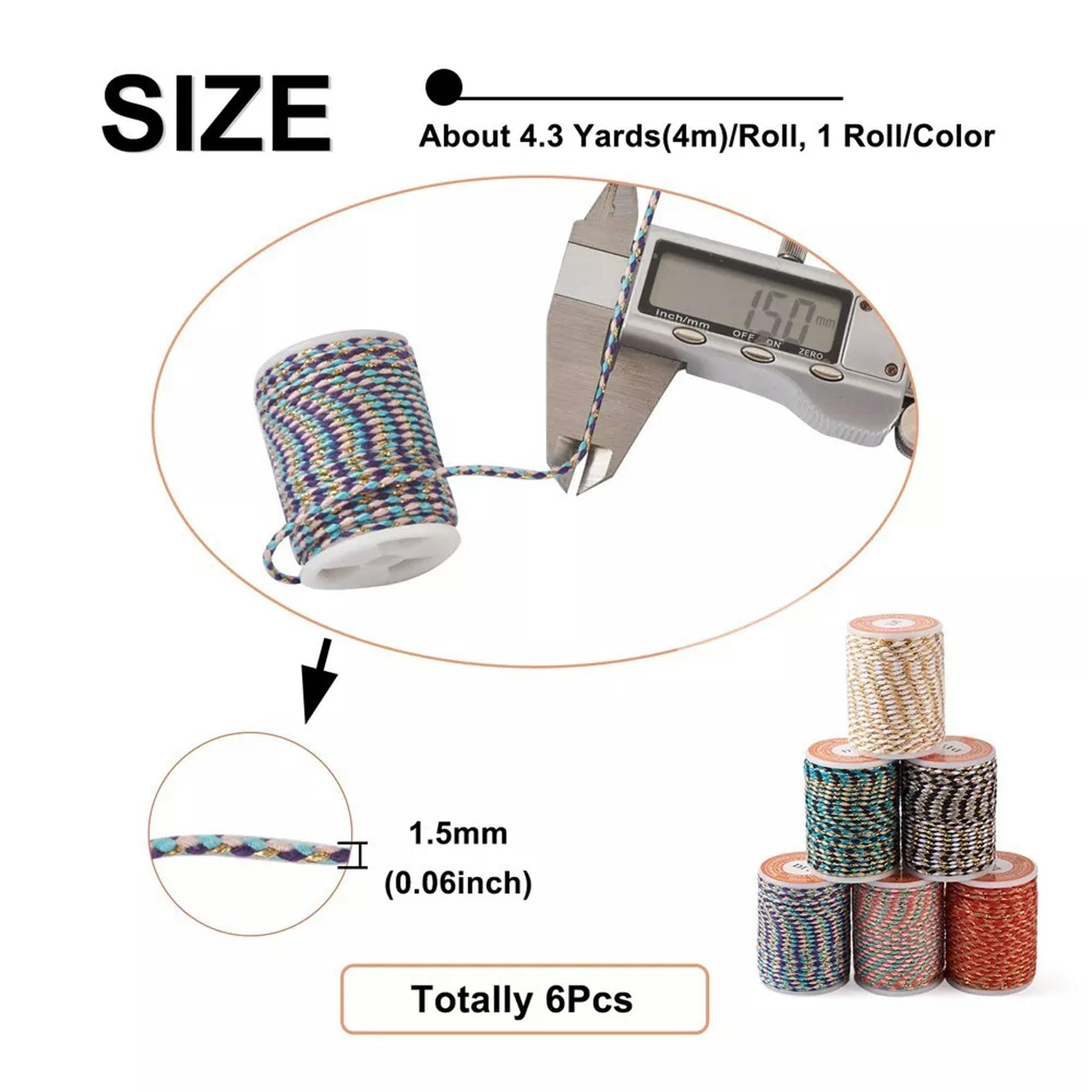 U8MO 1 Set Handmade 1.5mm Macrame Cotton Rope Cord for String Wall Hangings Hanger