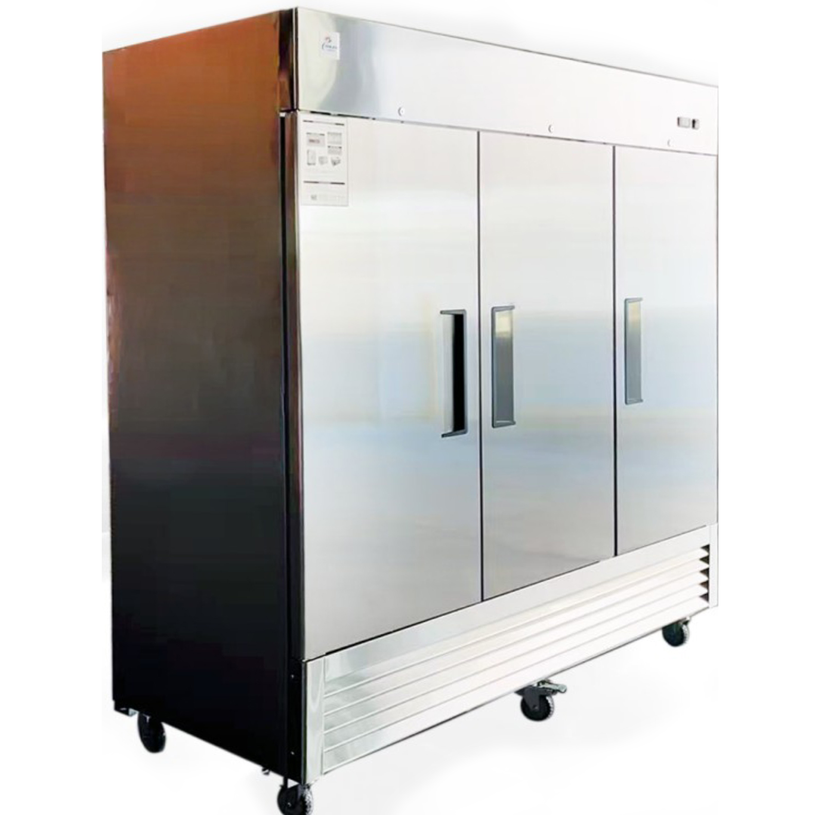 NSF Certified 3-Door Commercial Stainless Steel Freezer, 72 Cu.Ft. Heavy-Duty Reach-In Freezer