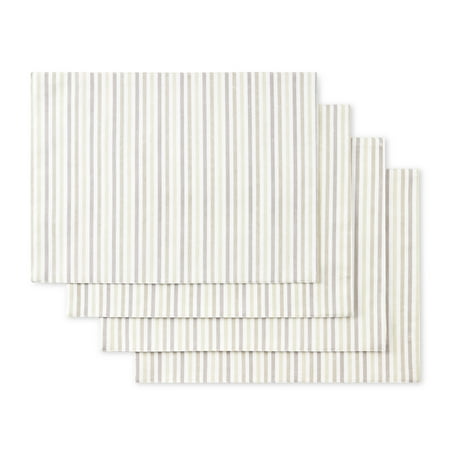 

Martha Stewart Daisy Stripe Placemat Set 4-Pack Beige/Brown 13 x17.5