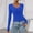 13# Blue, variant on Long Sleeve Shirts for Women 2025 Fall Fashion V Neck Basics Crop Tops Slim Fitted Y2K Tops Clothes Hot Pink S