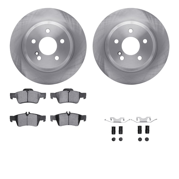 Dynamic Friction Company Rear Brake Rotors with 5000 Advanced Brake Pads includes Hardware 6512-63354