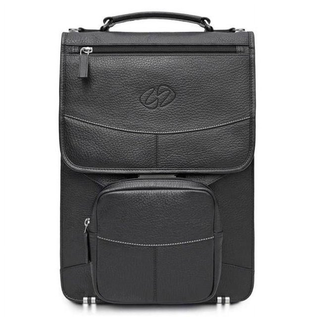 Premium Leather Vertical BriefCase - Black