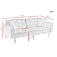 thumbnail image 6 of Convertible Futon Sofa Bed with 2 Pillows, Upholstered Sofa Sleeper with Adjustable Positions, Living Room Sofa Bed Couch with 5 Solid Wood Legs, Twin Size Sofa for Home Office, Light Grey, 6 of 7