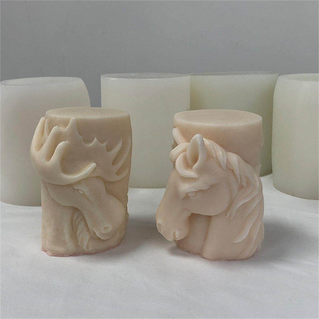 Animal Cylinder Silicone Mold DIY Crafts Project Reusable Soap Candle Plaster Chocolate Baking Tool Supplies Accessory
