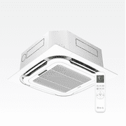 BRAVO 36,000 BTU Dual Zone 18000 + 18000 BTU Ceiling Cassette Ductless Mini Split A/C and Heater with 16ft Installation Kits