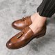 thumbnail image 4 of Zapatos formales con borlas para hombre de Fotwear, zapatos de vestir para oficina, zapatos Oxford de cuero de color marrón para hombre (26,5 cm), 4 of 4