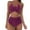 Purple, variant on Sakmal Bikinis Swimsuits for Women 2025 Two Piece Sets Pink Twist Front High Waisted Swimwear Push Up Triangle Swimsuit Sets