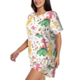 thumbnail image 2 of Naloa Cute Baby Dinosaurs Women's Short-Sleeved Pajama Set, Loungewear, Summer pajamas, Breathable Cozy - 4X-Large, 2 of 9