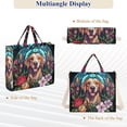 thumbnail image 6 of Dog Flowers Church Window Corduroy Tote Bag Handbag Large Messenger Bag Shoulder Crossbody Zipper Bag Purse, 6 of 8