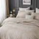 thumbnail image 3 of Colcha de algodón de 3 uds., funda de cama, colchas y cobertores de hojas, colchón, manta, almohadilla de cama de verano, juego completo de cama doble, 3 of 5
