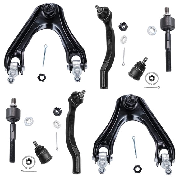 Detroit Axle - 8pc Front Upper Control Arms Lower Ball Joints Tie Rods Replacement for Honda Accord