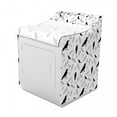 thumbnail image 2 of Black Crow Washer Cover, Silhouette Style Birds and Outline Drawn Feather Repeating Pattern, Suitable for Dryer and Washing Machine, 29" x 28" x 40", Charcoal Grey and White, by Ambesonne, 2 of 3