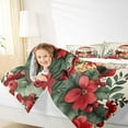 thumbnail image 5 of Homewish Retro Santa Claus Bedding Comforter Set,Red Xmas Berry Twin Comforter Sets,Green Christmas Flower Bedding Set For Girl Boy,Breathable Home Decor Reversible,2 Pieces, 5 of 9