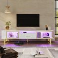 TV Stand with LED Light for TVs up to 80 inch Modern Entertainment