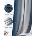 thumbnail image 3 of Ombre Dark Blue Kitchen Curtains Gradient White Abstract Minimalist Stripe Cafe Short Curtains for Bathroom Blackout Window Curtain Small Window Treatment Drapes for Bedroom Living Room 42"x45"x2, 3 of 9