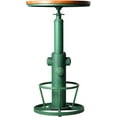 thumbnail image 3 of LOKKHAN Industrial Bar Table 38.6"-48.4" Height Adjustable Swivel Round Wood Tabletop 23.7" Dia, Kitchen Dining Office Coffee Bistro Pub Table (Aged Green), 3 of 18