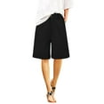 thumbnail image 2 of Clearance! Women's Bermuda Shorts 2025 Summer High Waisted Pocket Shorts Plus Size Business Casual Dressy Shorts Black L Size, 2 of 7