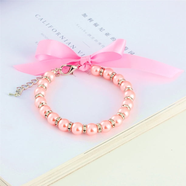 Nvzi Collar decorativo para mascotas, accesorio decorativo para gatos y perros, rango ajustable para cachorros, collares para perros y gatos, accesorios de aseo para mascotas, S, rosa
