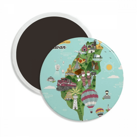 

Taiwan Map Landscape China Travel Round Ceracs Fridge Magnet Keepsake Decoration