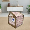 thumbnail image 3 of Flower Pet House, Romantic Spring Branches Bursting into Flowers Pink Magnolia Garden Botany, Outdoor & Indoor Portable Dog Kennel with Pillow and Cover, 5 Sizes, Pink White Green, by Ambesonne, 3 of 5