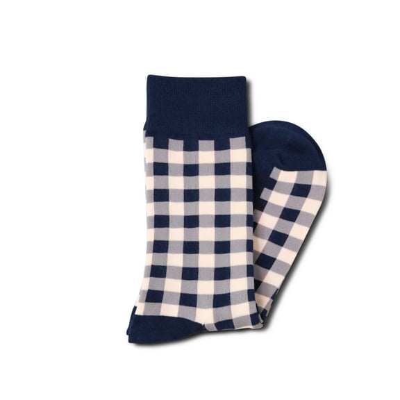 Navy Gingham Socks