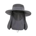 thumbnail image 4 of Sombrero para el portátil para exteriores con protección facial para deportes al libre, jardinería y acampada. Gris oscuro, 4 of 8