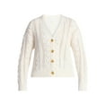 thumbnail image 6 of Time and Tru Women's Cable Knit Cardigan Sweater with Long Sleeves, Lightweight, Sizes XS-XXXL, 6 of 6