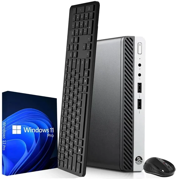 Restored HP Prodesk 400 G5 Mini Desktop PC Intel Quad-Core i5-9500T, 16GB Ram, 256GB SSD, WiFi, Keyboard and Mouse, Windows 11 Pro (Refurbished)