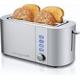thumbnail image 1 of Tostadora de 4 rebanadas con ranuras largas ECT4123, ranuras extra anchas de 1,5" y 5,1" de profundidad, funciones para bagels, descongelar y cancelar, 6 configuraciones de tostado, se adapta a, 1 of 8