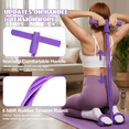 thumbnail image 2 of Dowellia Pedal Resistance Bands with Handles, Upgrade 6-Tubes Fitness Stretching Bands for Exercise Abdomen, Waist, Arm, Leg, Multifunction Workout Equipment for Home Gym Equipment, Purple, 2 of 6