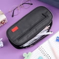 thumbnail image 1 of SSZMDLB Large Capacity Pen Case, Multifunctional Canvas Stationery Organizer, Multi Layer Portable Storage Bag for Study, Office Supplies and Study Essentials, Simple Design Pencil Pouch, 1 of 6