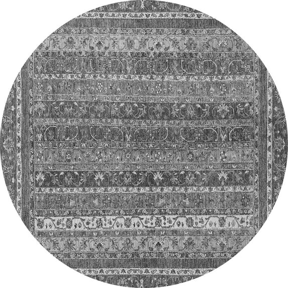 Ahgly Company Indoor Round Abstract Gray Modern Area Rugs, 7' Round