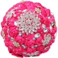 thumbnail image 1 of Bridal Bouquets for Wedding,Wedding Bride Holding Bouquet Roses with Diamond Pearl Ribbon Valentine's Day Confession (Rose Red), 1 of 2
