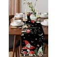 thumbnail image 4 of Table Runner Dresser Scarves 72 Inch Long, Cute Gnome Mushroom Plant Leaves Linen Dining Table Runners Foliage Moon Star on Black Tabletop Scarf for Wedding Holiday Party Kitchen, 4 of 7