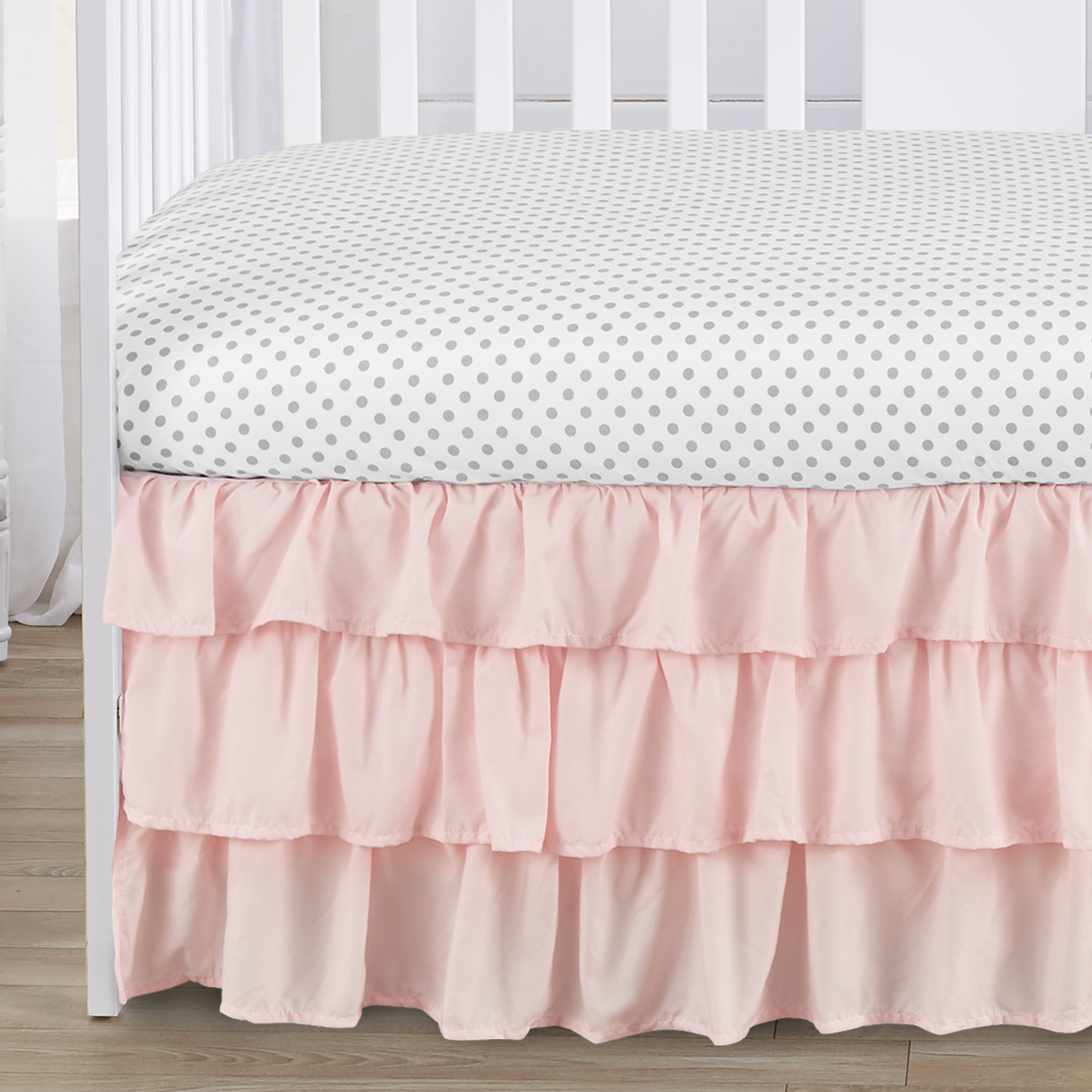 Sweet Jojo Designs Watercolor Floral Grey Girl Crib Bedding + BreathableBaby Breathable Mesh Liner