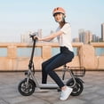 thumbnail image 4 of YareYi JS3 Foldable Electric Scooter for Adults with Seat, 650W Peak Adult Electric Scooter with Basket, 20 MPH, 20-Mile, UL 2272 Certified, 4 of 8