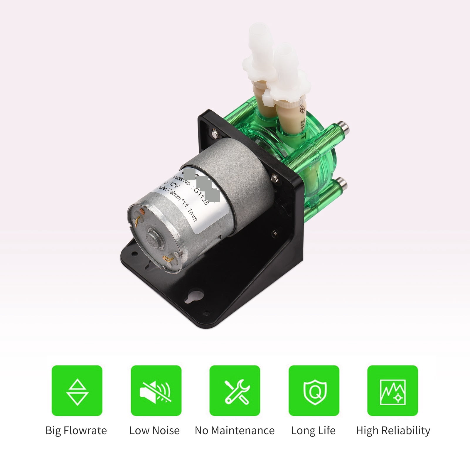 DC 12V/24V Dosing Pump Peristaltic Pump Mini Water Liquid Pump BPT Tube Self-Priming 700mL/min for Aquarium Lab L Panel Style ,Easy to Use