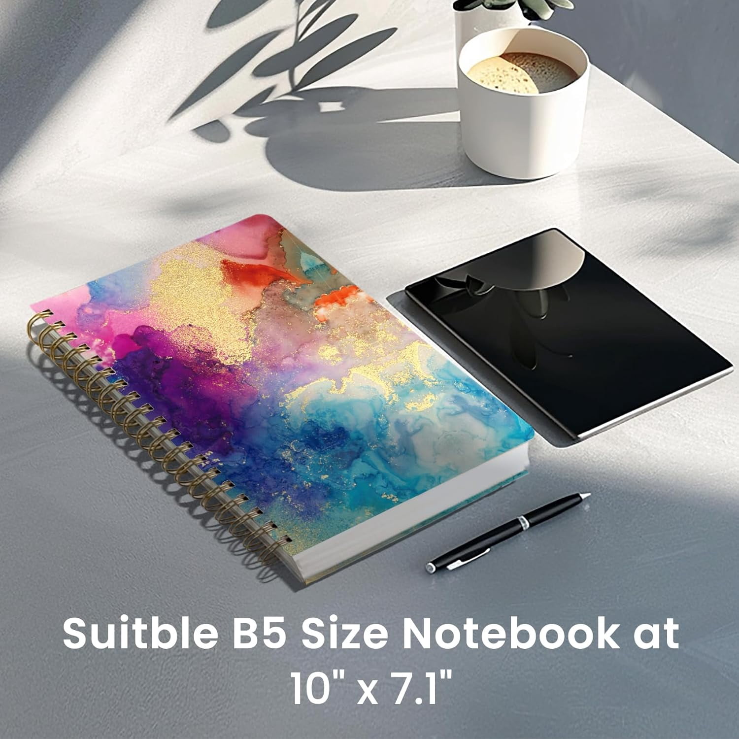 Ahot Notebook Journal for Work, 300 Pages Thick B5 (7.1"x10") College Ruled Journal for Women & Writing, Hardcover Notebook for Note Taking, Perfect for Office Home School, Color Splash
