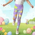 thumbnail image 4 of Girl's Pants Easter Print Leggings Athletic Casual Stretch Toddlers Kids Bottoms, 4 of 5