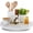 White&silver, variant on Lazy Susan Turntable Organizer for Table Top, 9’’ Round Wooden Lazy Susan for Cabinet Kitchen Countertop Pantry Dining Coffee Table for Condiments Spices, Rustic Bathroom Vanity Tray for Soap Candle