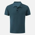 thumbnail image 2 of Bosanter Mens Shirt Easy Care Solid Short Sleeve Polo Shirt, Dark Blue XL, 2 of 5