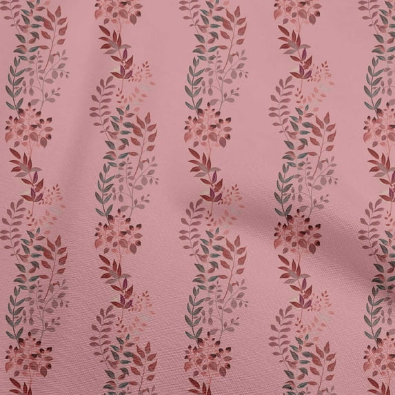 oneOone Viscose Chiffon Pink Fabric Leaves Sewing Craft Projects Fabric Prints By Yard 42 Inch Wide