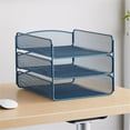 thumbnail image 2 of Safco Onyx 3 Tray Steel Metal Desk Organizer in Blue Finish, 2 of 20
