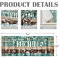 thumbnail image 3 of 2 Pack Valances Window Treatments, Teal and Brown Farmhouse Kitchen Cooking Blackout Adjustable for Living Room Bathroom Bedroom Kitchen Over Sink, 18x52 Inch Rod Pocket Valances, 3 of 5