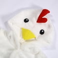 thumbnail image 5 of GiLiling Toddler Chicken Plush Hooded Full Body Jumpsuit With Matching Foot Soft Fuzzy Animal For Kids (White, 3-6 Months), 5 of 9