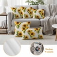 thumbnail image 4 of 2 Pack Outdoor Waterproof Throw Pillows, Vintage Watercolor Sunflower Decorative Square Pillow Case Patio Pillows for Chair Couch Sofa 16x16in, 4 of 9