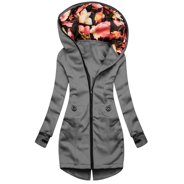 Femmes Patchwork Veste Légère Casual Manches Longues Manteau Extérieur Capuche Confortable Manteau à Simple Poitrine Pardessus Poches Symétriques Cardigan