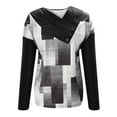 thumbnail image 4 of Pompotops Blouse Décontractée pour Femmes Col Croisé Boutons Imprimés Manches Longues T-shirt, 4 of 8