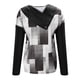 thumbnail image 4 of Puntoco Mujeres Casual Cruz Skew Collar Botones Impreso Blusa de manga larga Camiseta tops Puntoco Puntoco-7307, 4 of 8
