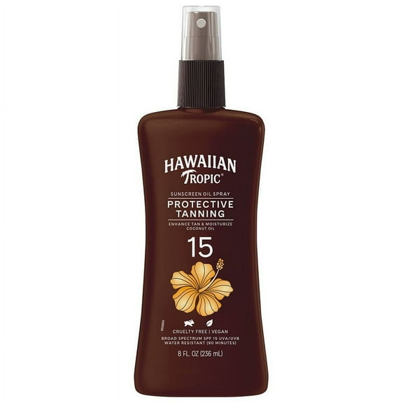 Hawaiian Tropic Protective Tanning Oil Spray Sunscreen SPF 15 8.0 fl oz